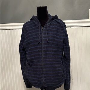L.L. Bean women’s Blue Striped Zip-Up Sweater